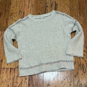 Lucky Brand Gray Sweater with Stitching Detail Size Small